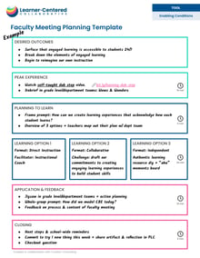 Page 2- Faculty Meeting Planning Template